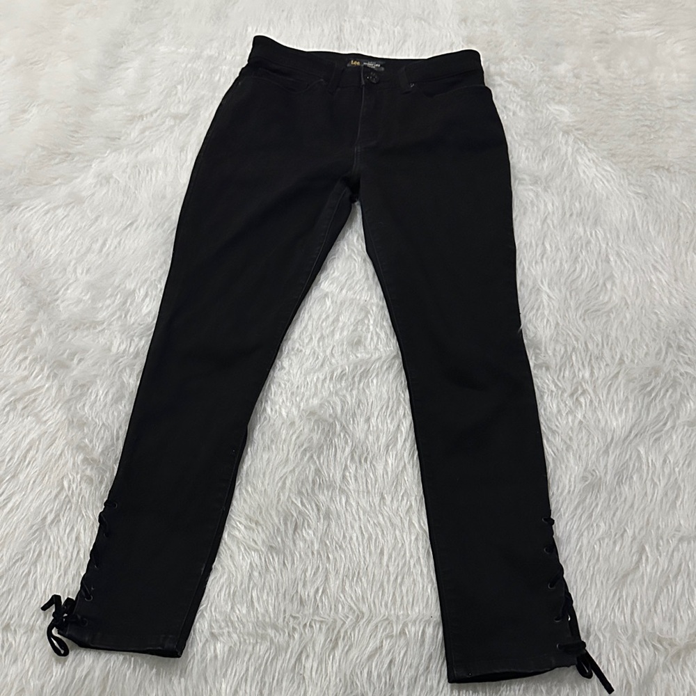 Lee Women's Black Lace-Up Skinny Jeans